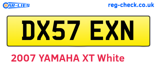 DX57EXN are the vehicle registration plates.