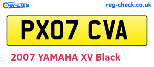 PX07CVA are the vehicle registration plates.