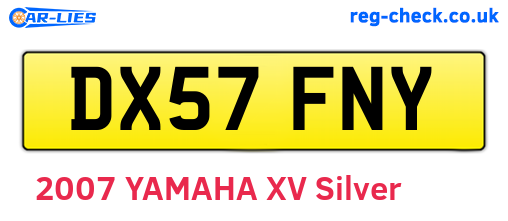 DX57FNY are the vehicle registration plates.