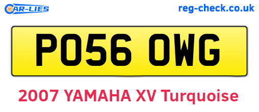 PO56OWG are the vehicle registration plates.