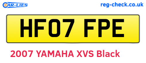 HF07FPE are the vehicle registration plates.