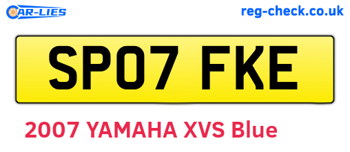 SP07FKE are the vehicle registration plates.