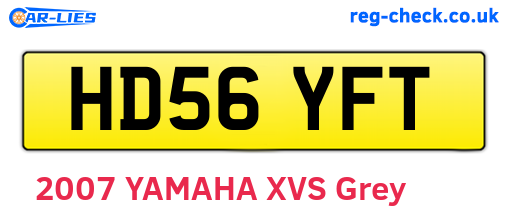 HD56YFT are the vehicle registration plates.