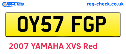 OY57FGP are the vehicle registration plates.
