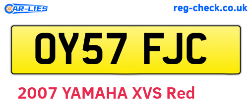 OY57FJC are the vehicle registration plates.