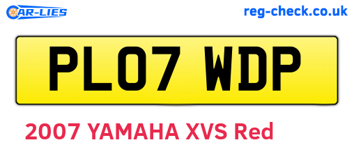 PL07WDP are the vehicle registration plates.