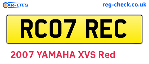 RC07REC are the vehicle registration plates.