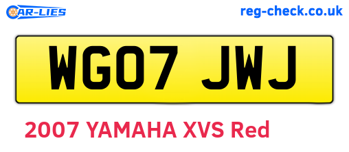 WG07JWJ are the vehicle registration plates.
