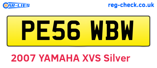 PE56WBW are the vehicle registration plates.