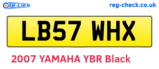 LB57WHX are the vehicle registration plates.