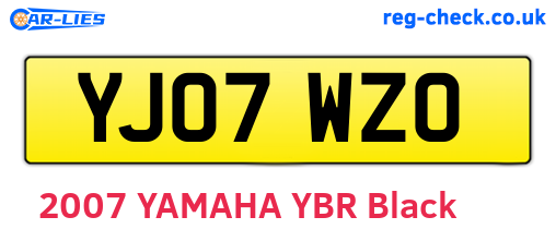 YJ07WZO are the vehicle registration plates.