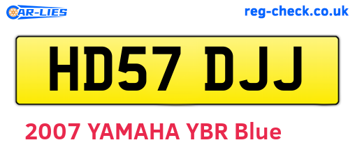HD57DJJ are the vehicle registration plates.