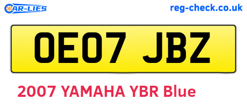 OE07JBZ are the vehicle registration plates.