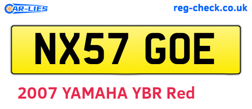 NX57GOE are the vehicle registration plates.