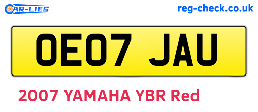 OE07JAU are the vehicle registration plates.