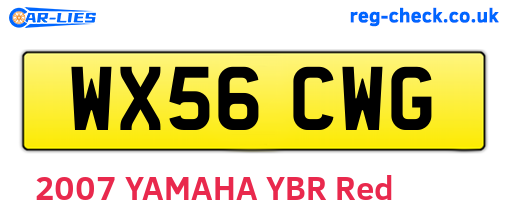 WX56CWG are the vehicle registration plates.