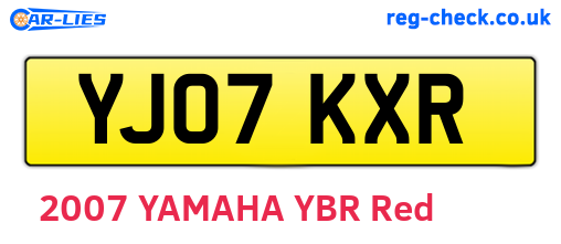 YJ07KXR are the vehicle registration plates.