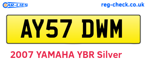 AY57DWM are the vehicle registration plates.