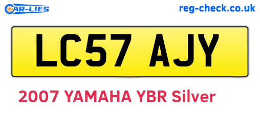 LC57AJY are the vehicle registration plates.