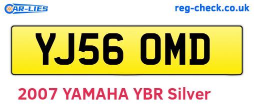 YJ56OMD are the vehicle registration plates.