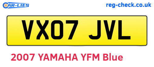 VX07JVL are the vehicle registration plates.