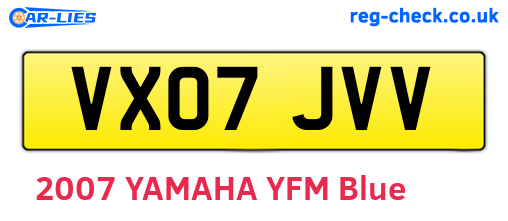 VX07JVV are the vehicle registration plates.