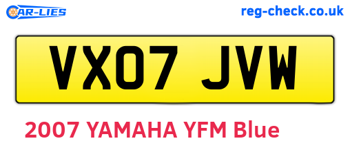 VX07JVW are the vehicle registration plates.