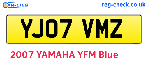 YJ07VMZ are the vehicle registration plates.
