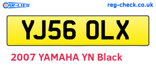 YJ56OLX are the vehicle registration plates.