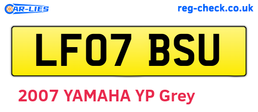 LF07BSU are the vehicle registration plates.