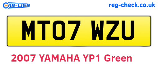 MT07WZU are the vehicle registration plates.
