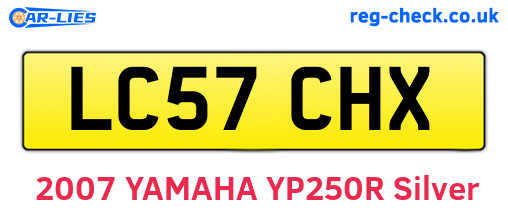 LC57CHX are the vehicle registration plates.
