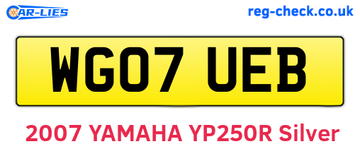 WG07UEB are the vehicle registration plates.