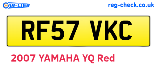 RF57VKC are the vehicle registration plates.