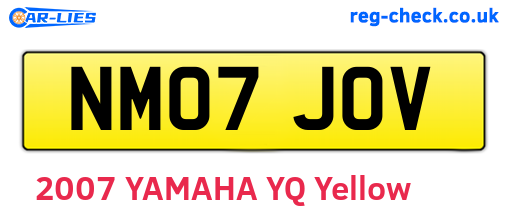 NM07JOV are the vehicle registration plates.