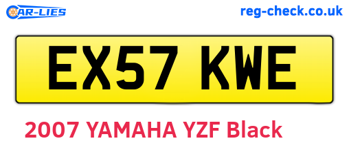 EX57KWE are the vehicle registration plates.