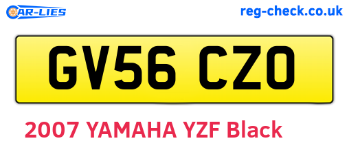 GV56CZO are the vehicle registration plates.