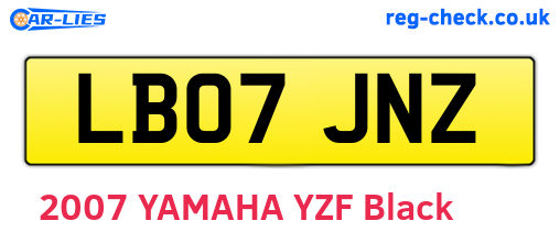 LB07JNZ are the vehicle registration plates.
