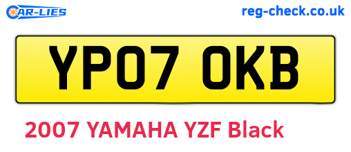YP07OKB are the vehicle registration plates.