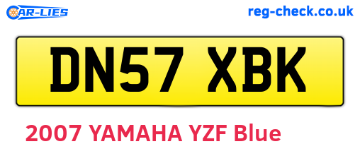 DN57XBK are the vehicle registration plates.