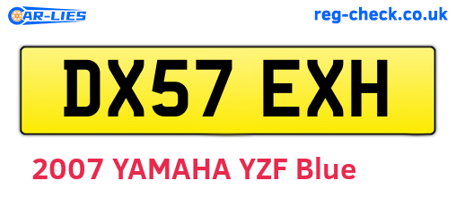 DX57EXH are the vehicle registration plates.
