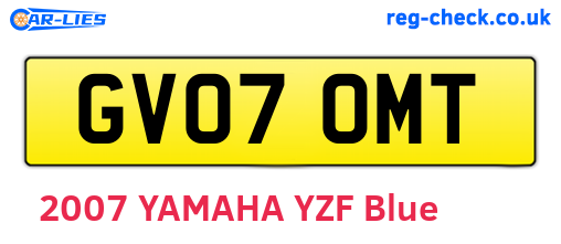 GV07OMT are the vehicle registration plates.