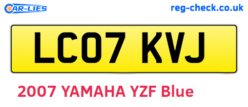 LC07KVJ are the vehicle registration plates.