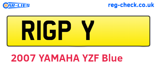 R1GPY are the vehicle registration plates.