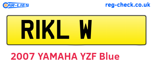 R1KLW are the vehicle registration plates.