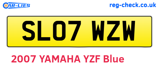 SL07WZW are the vehicle registration plates.