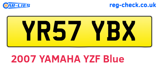 YR57YBX are the vehicle registration plates.