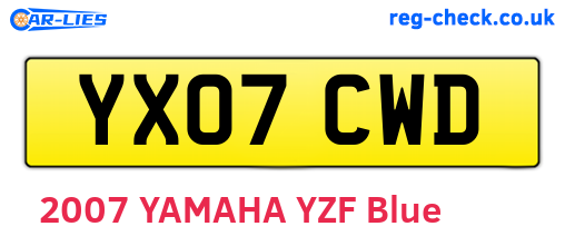YX07CWD are the vehicle registration plates.