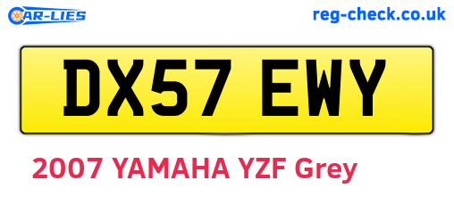 DX57EWY are the vehicle registration plates.