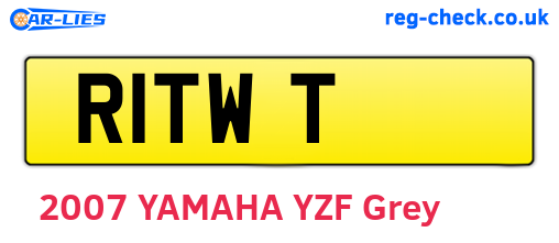 R1TWT are the vehicle registration plates.